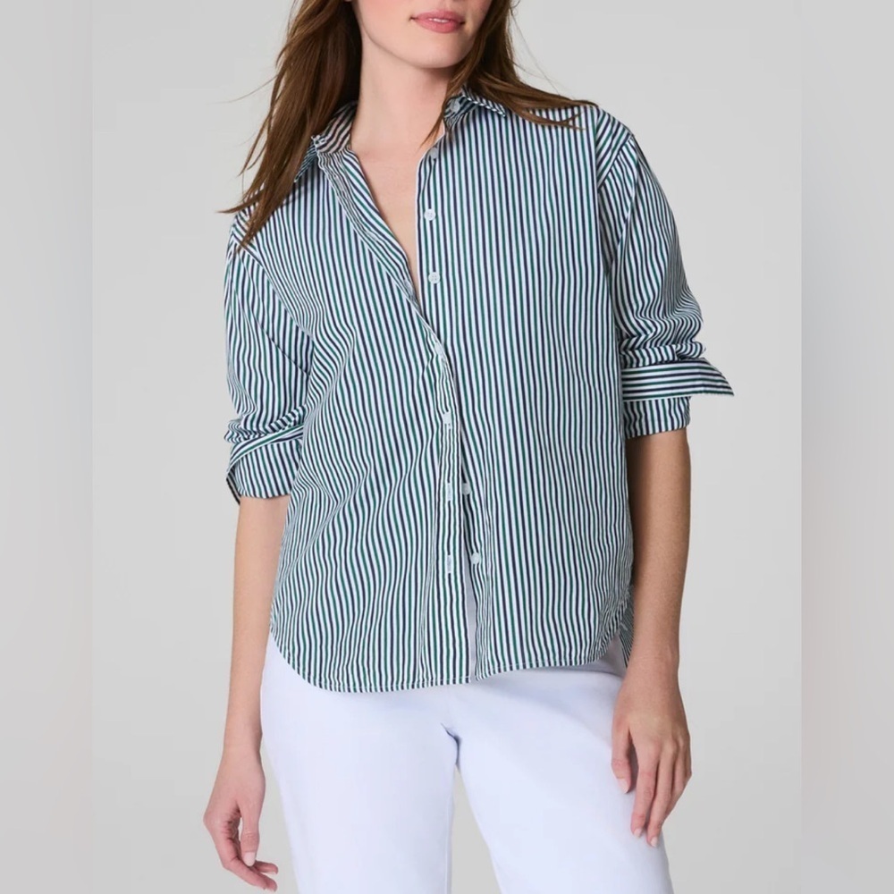 NEW SPANX® Poplin Oversized Button-Up Shirt XL